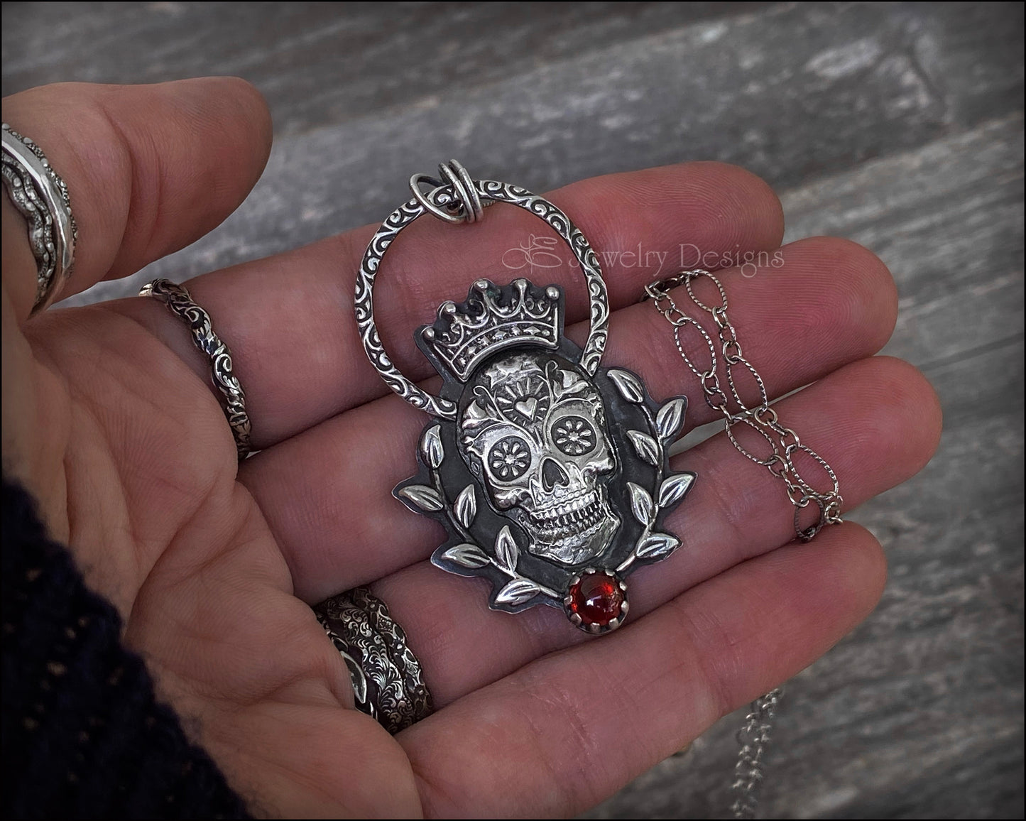 King Sugar Skull Pendant - LE Jewelry Designs