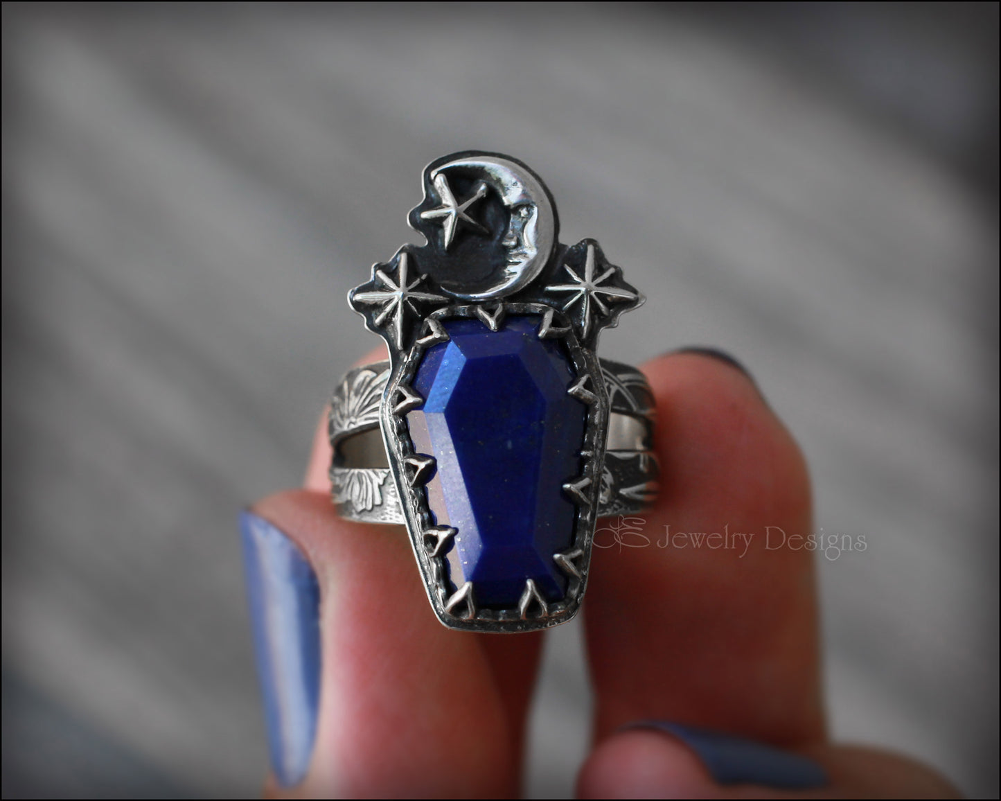 Gothic Sterling Coffin Ring - (RTS) - LE Jewelry Designs