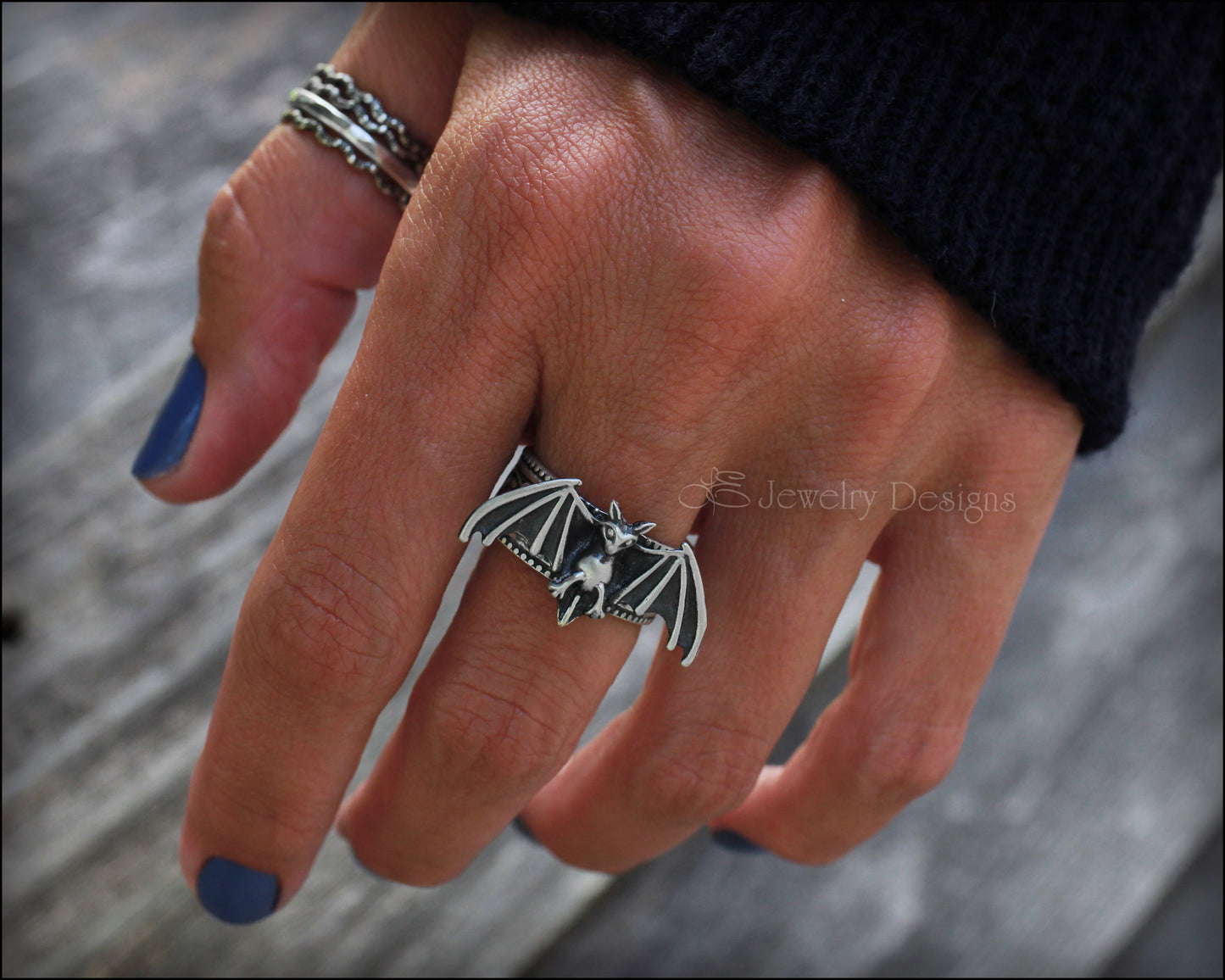 Sterling Gothic Bat Ring - LE Jewelry Designs
