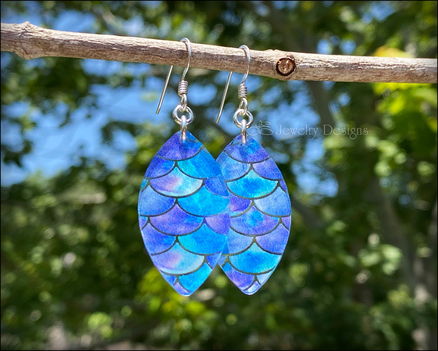 Mermaid Scales Acrylic Earrings - LE Jewelry Designs