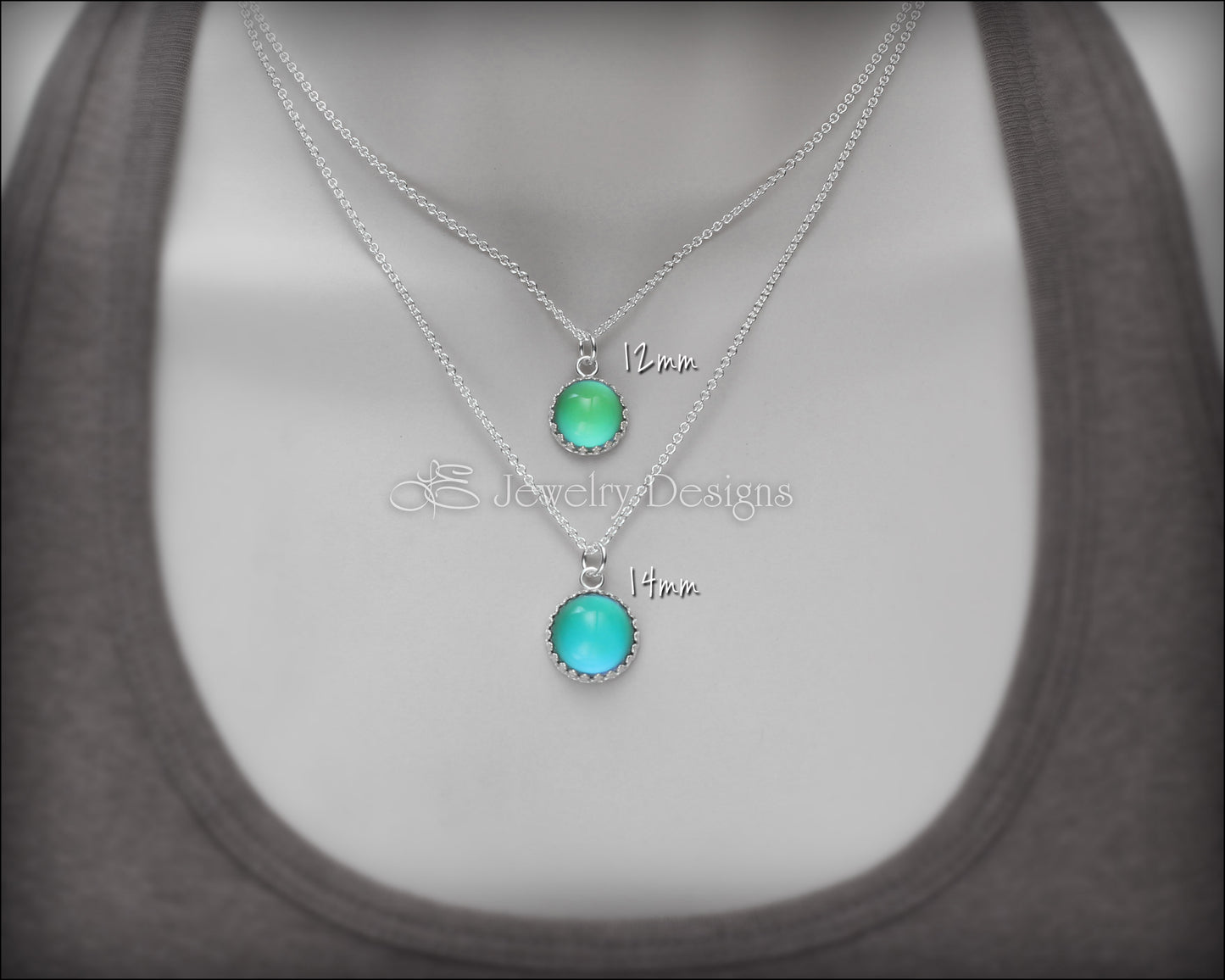 Sterling Silver Mood Necklace - (12mm or 14mm) - LE Jewelry Designs