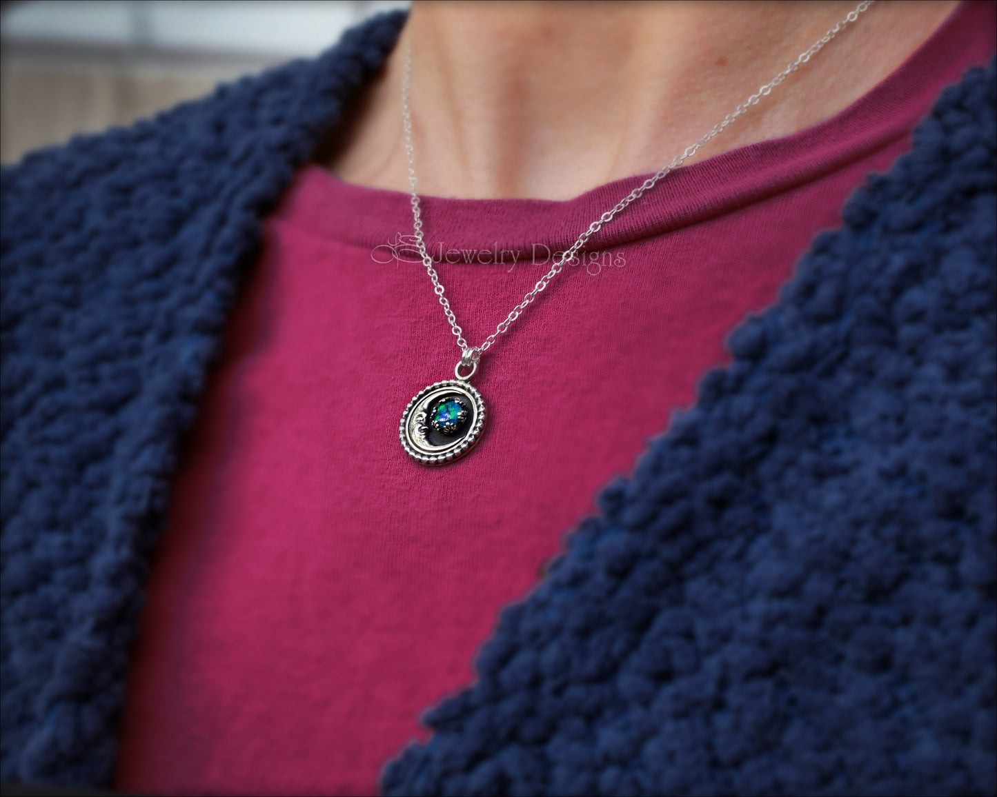 Sterling Moon & Gemstone Necklace - LE Jewelry Designs