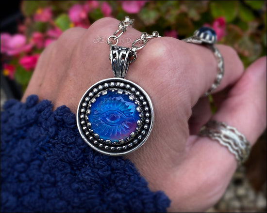 Sterling Aurora Opal Evil Eye Amulet - LE Jewelry Designs
