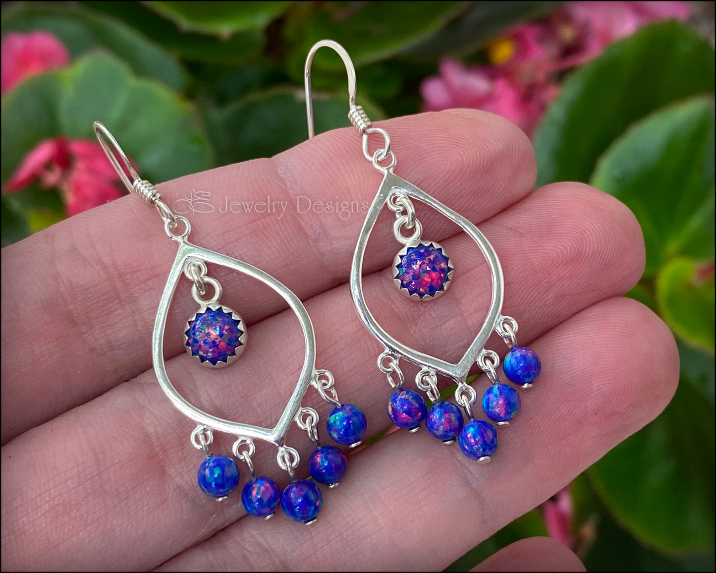 Sterling Silver Opal Chandelier Earrings - LE Jewelry Designs