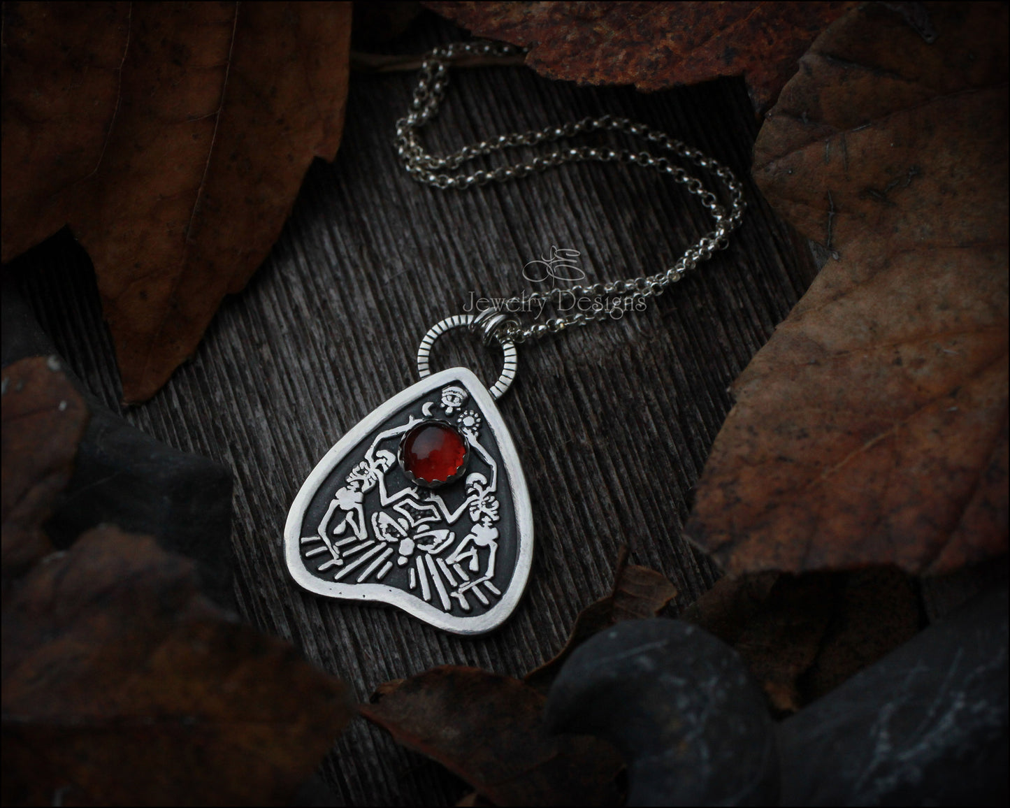 Sterling Planchette Necklace - (choose gemstone) - LE Jewelry Designs