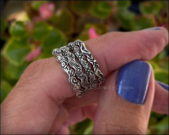 Sterling Wavy Pattern Rings - (choose pattern) - LE Jewelry Designs