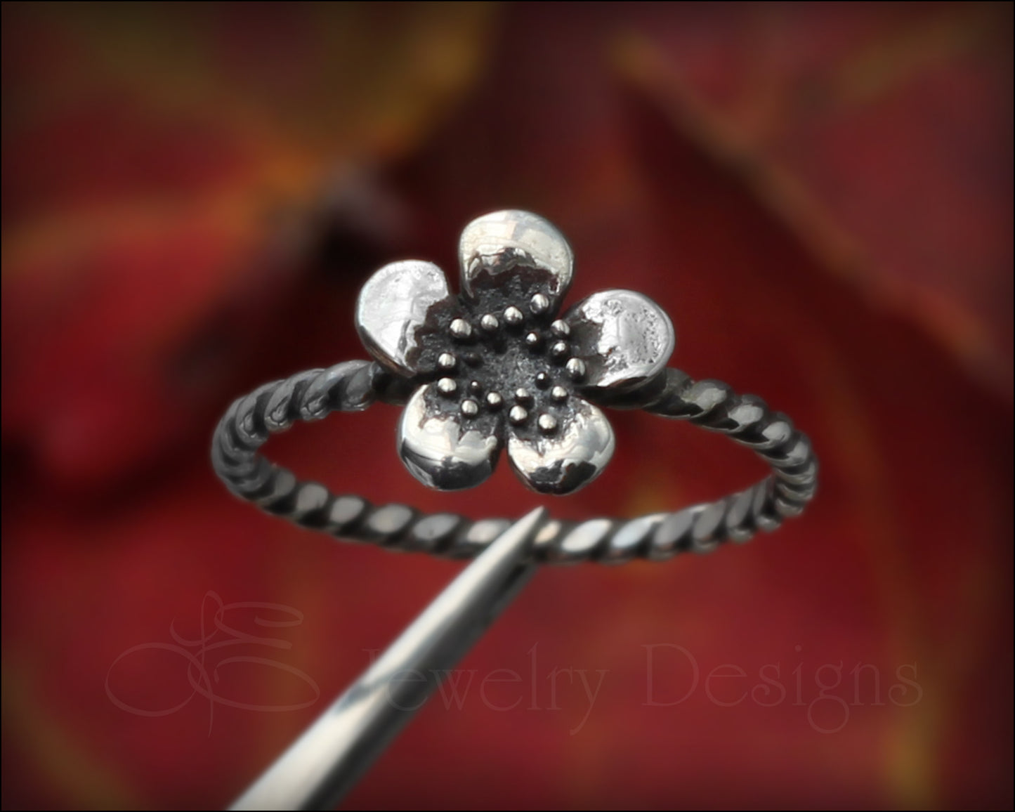 Size 6.5 - Sterling Plum Blossom Ring - LE Jewelry Designs