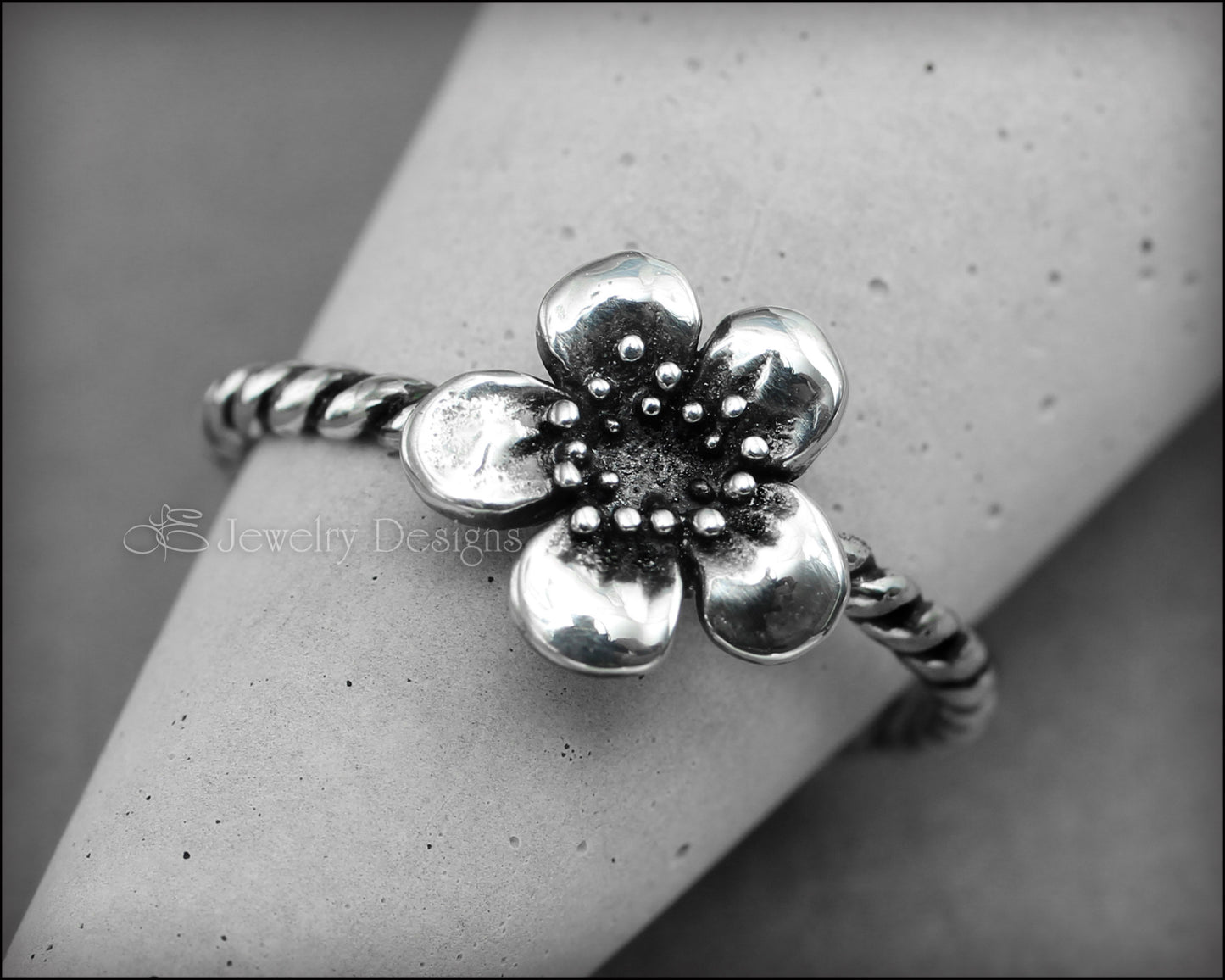 Size 6.5 - Sterling Plum Blossom Ring - LE Jewelry Designs
