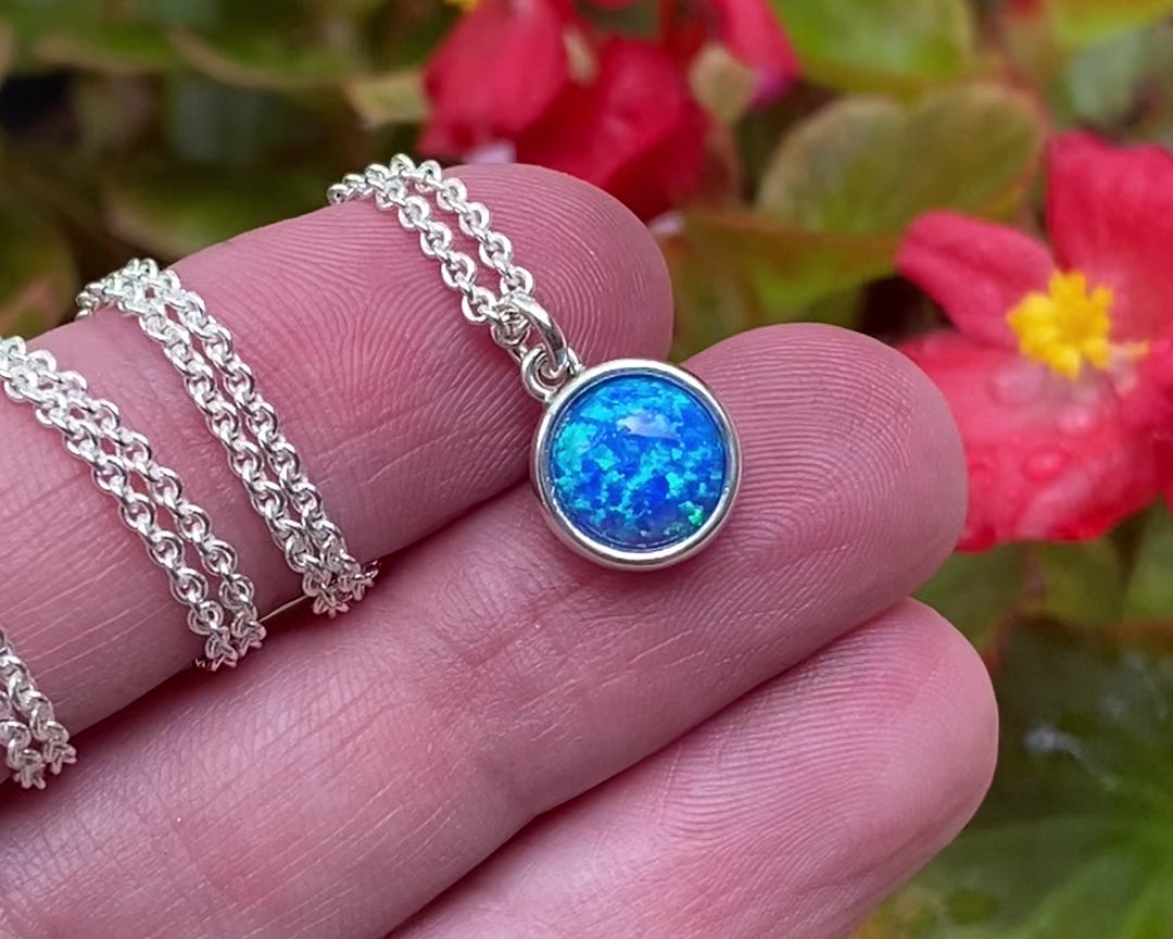 Sterling Reversible Opal Necklace