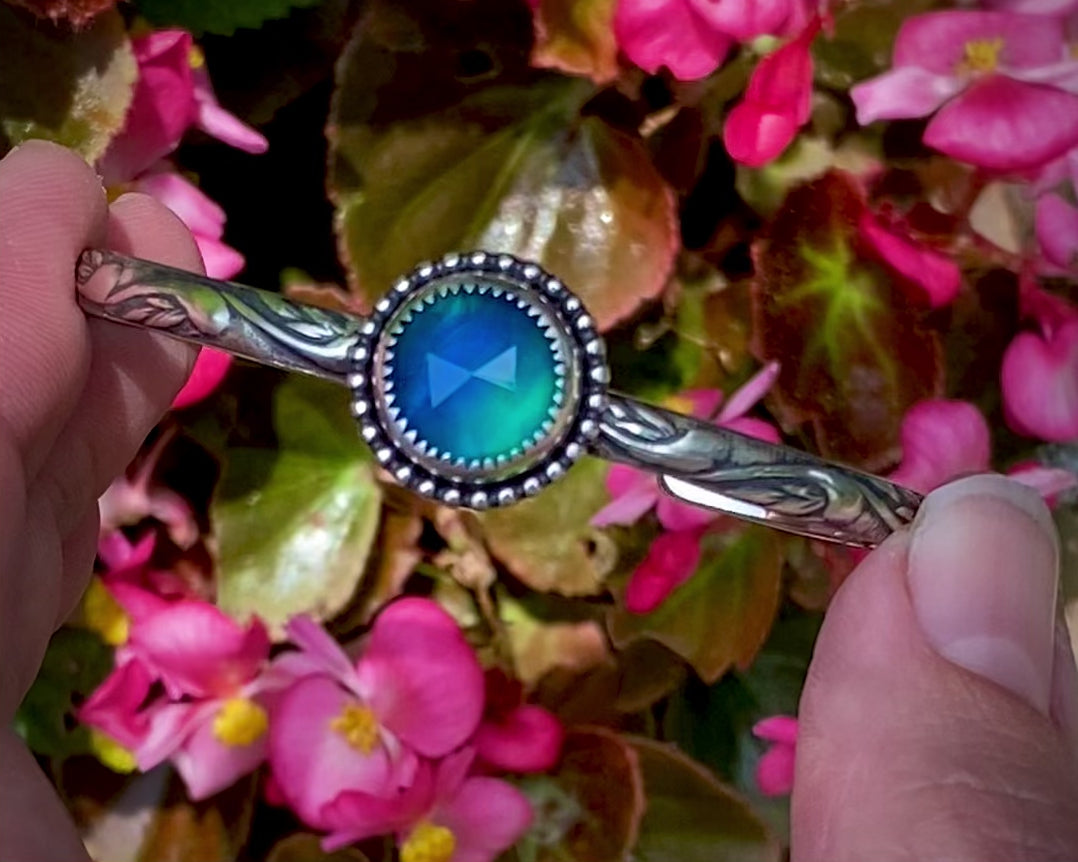 Sterling Silver Aurora Opal Cuff