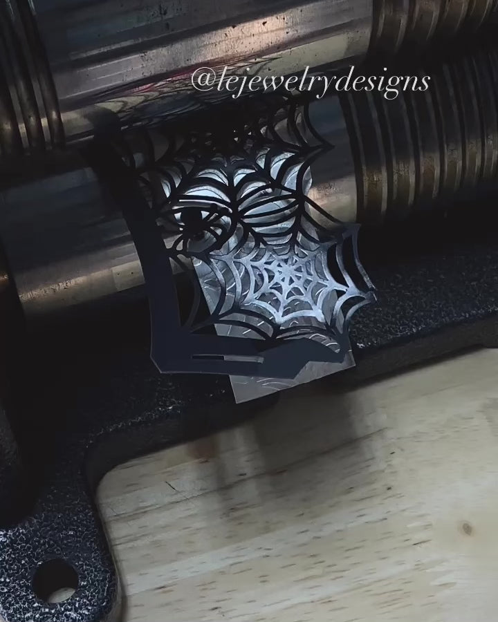 Sterling Skull & Spiders Obsidian Coffin Pendant