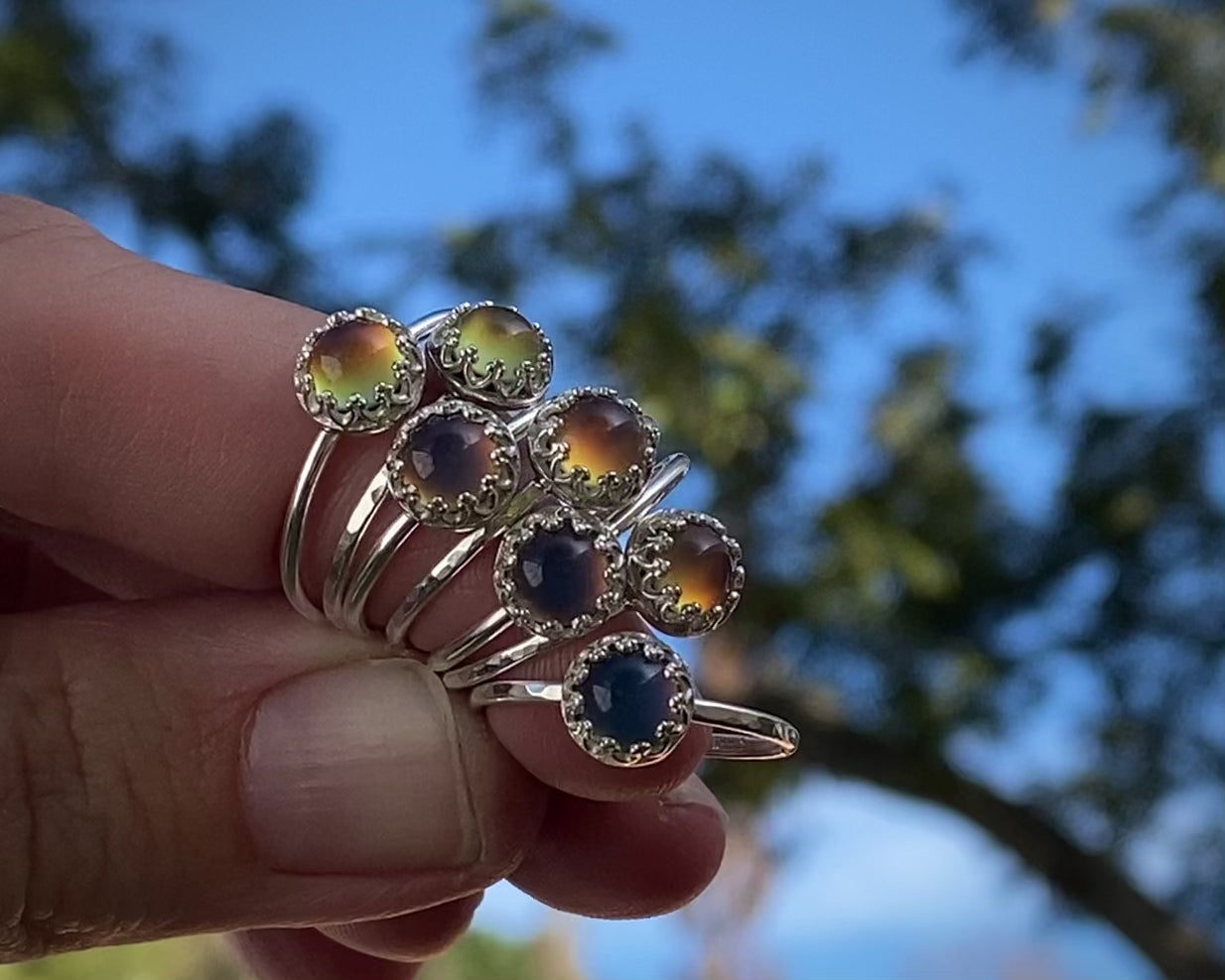 Dainty Sterling Silver Mood Ring