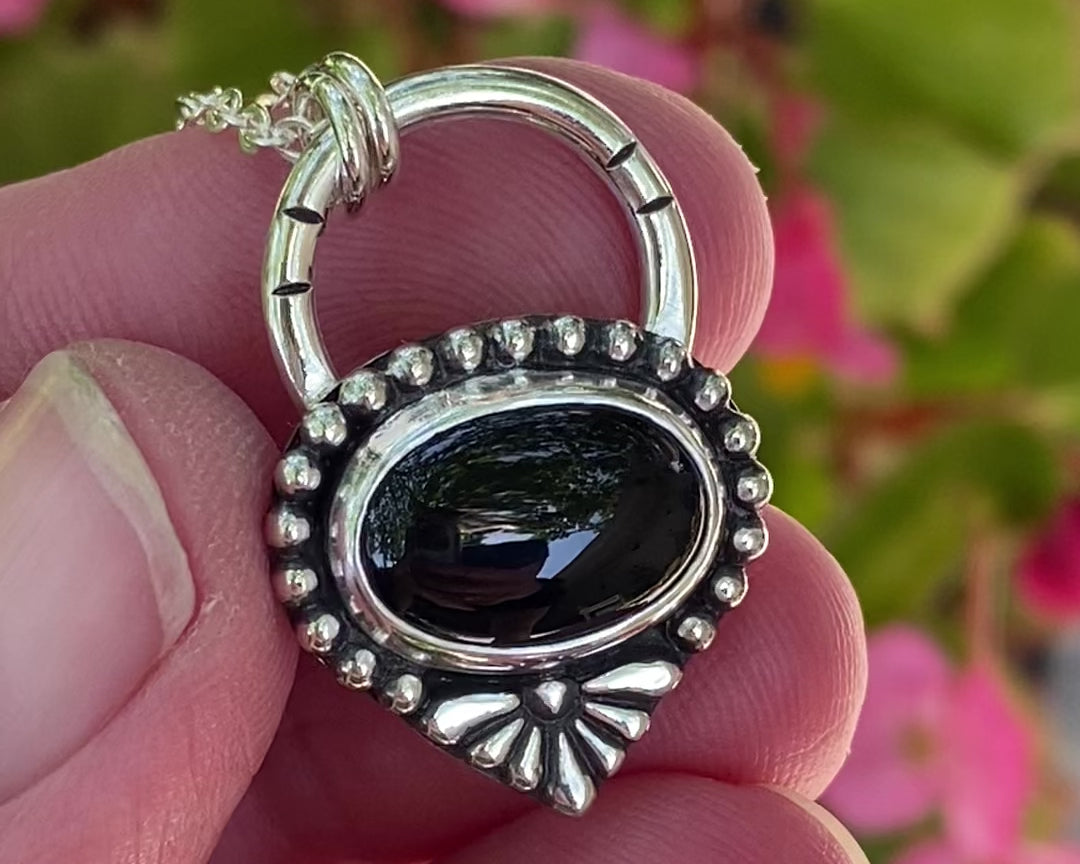 Sterling Black Onyx Necklace