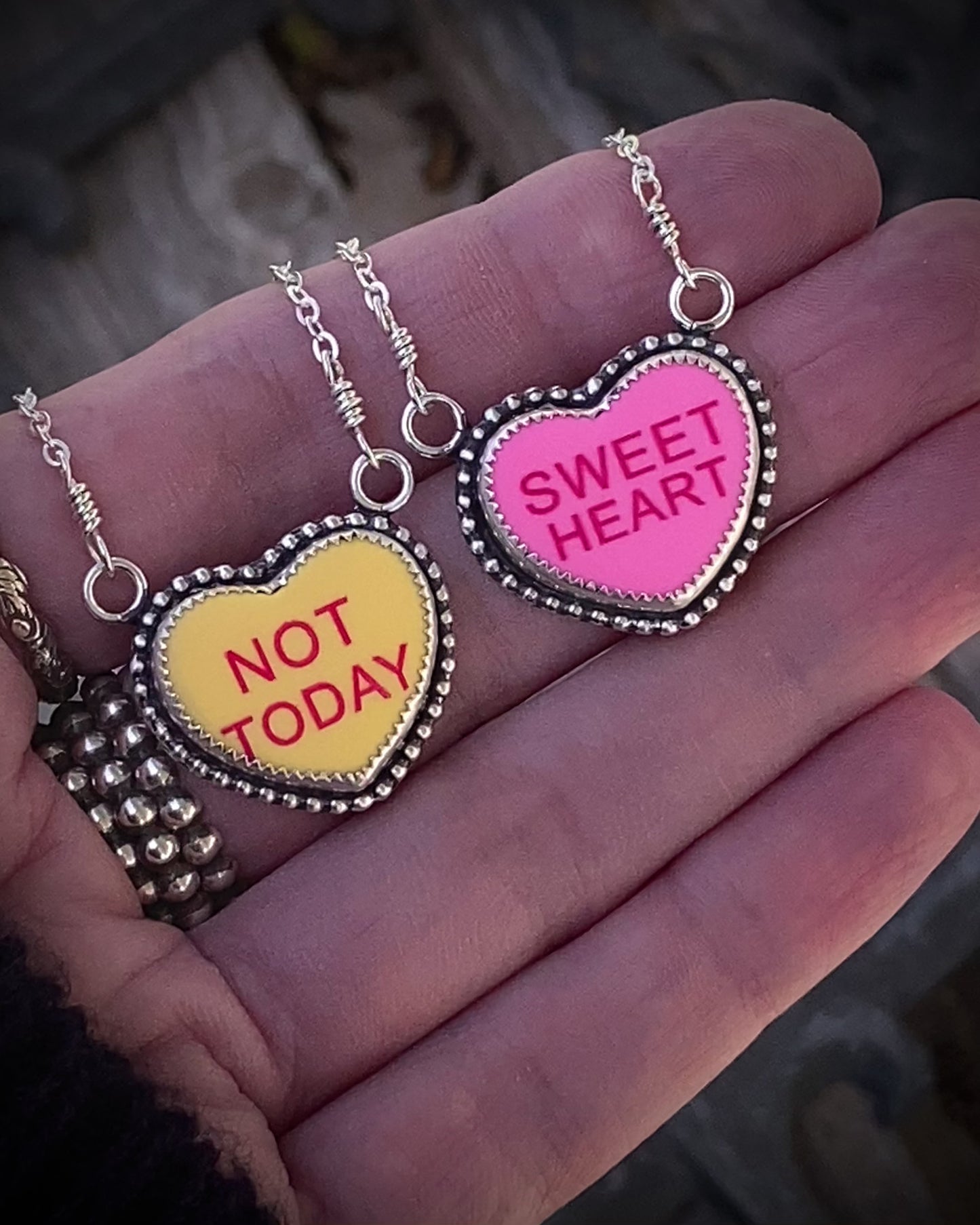 Realistic Candy Conversation Heart Necklace