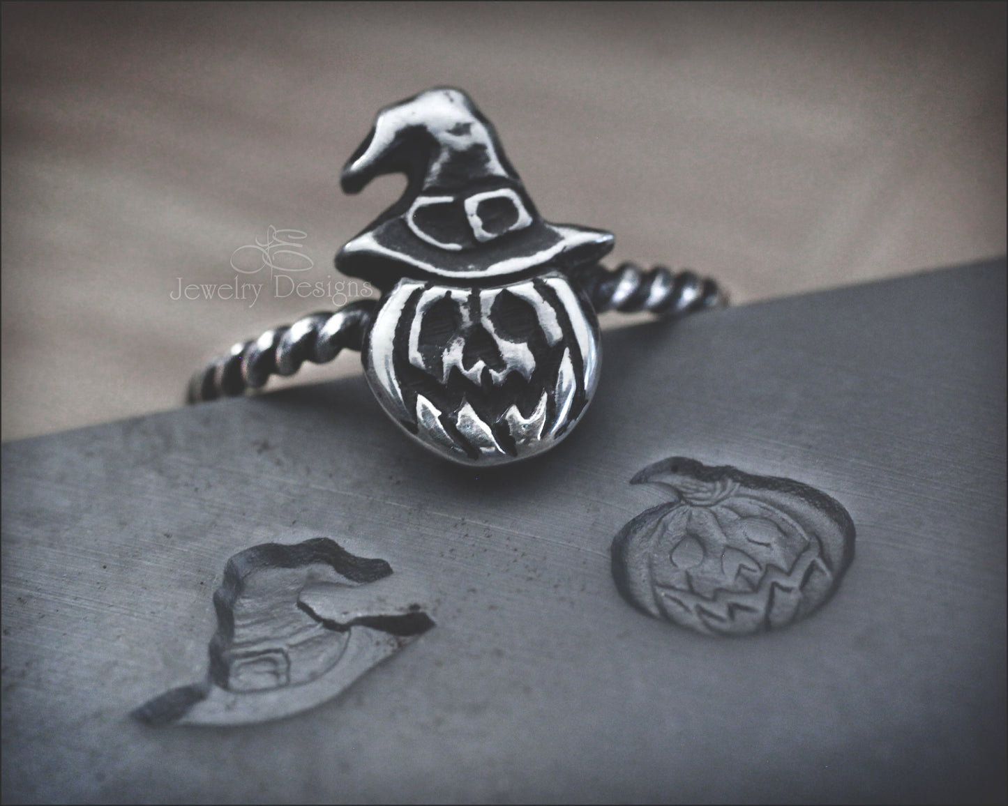 Sterling Pumpkin Witch Ring - LE Jewelry Designs