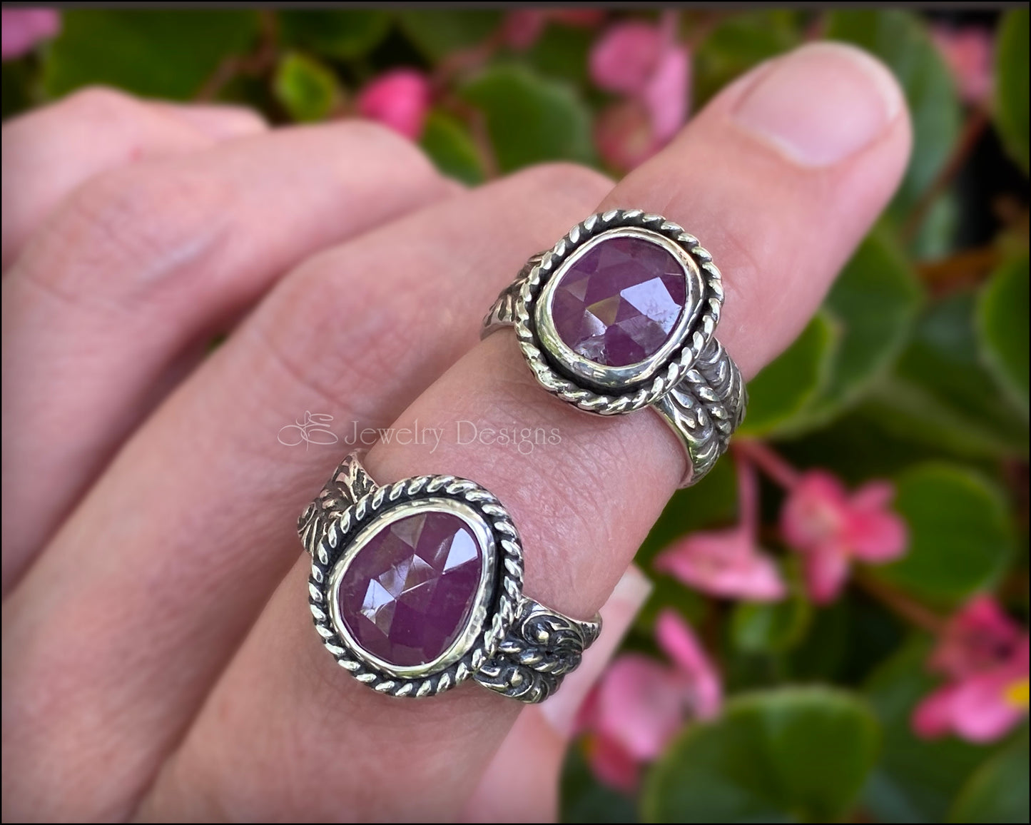 Pink Rose Cut Sapphire Ring - LE Jewelry Designs