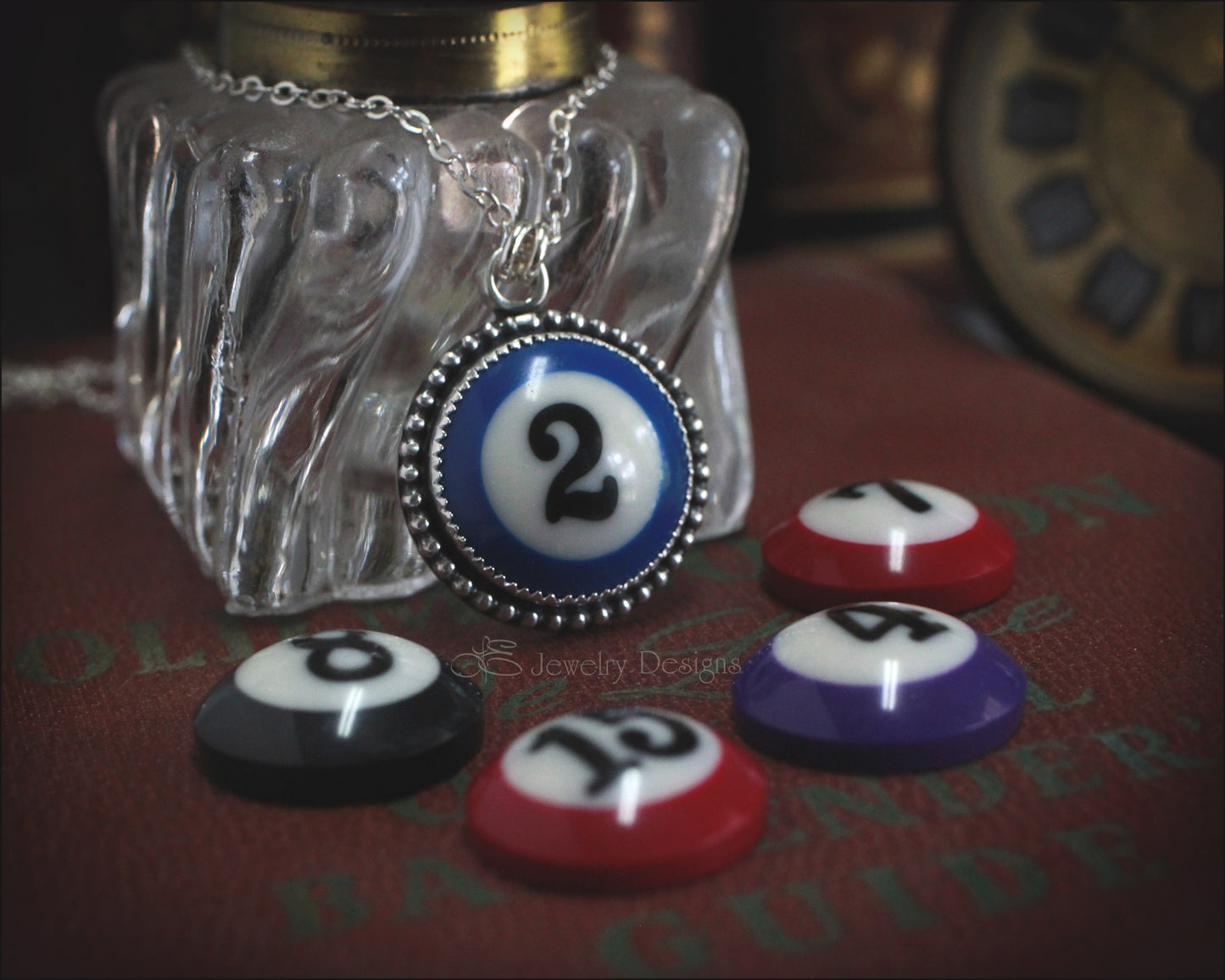 Sterling Pool Ball Necklace or Ring - LE Jewelry Designs