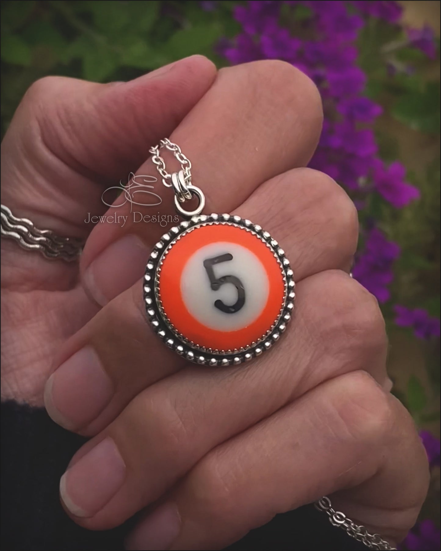 Sterling Mini Pool Ball Necklace or Ring - LE Jewelry Designs