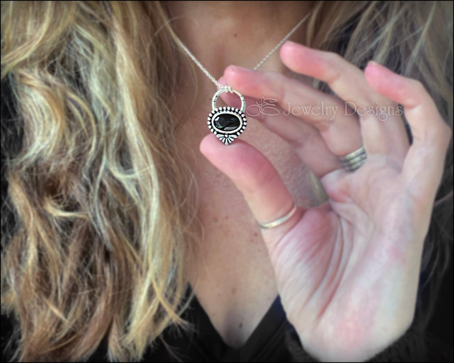 Sterling Black Onyx Necklace - LE Jewelry Designs