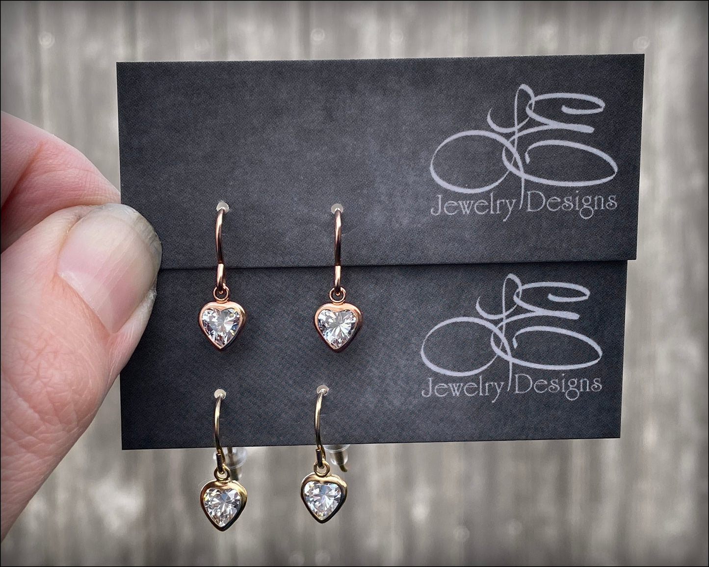 Single Heart Drop Earrings - (yellow or rose gold-filled) - LE Jewelry Designs