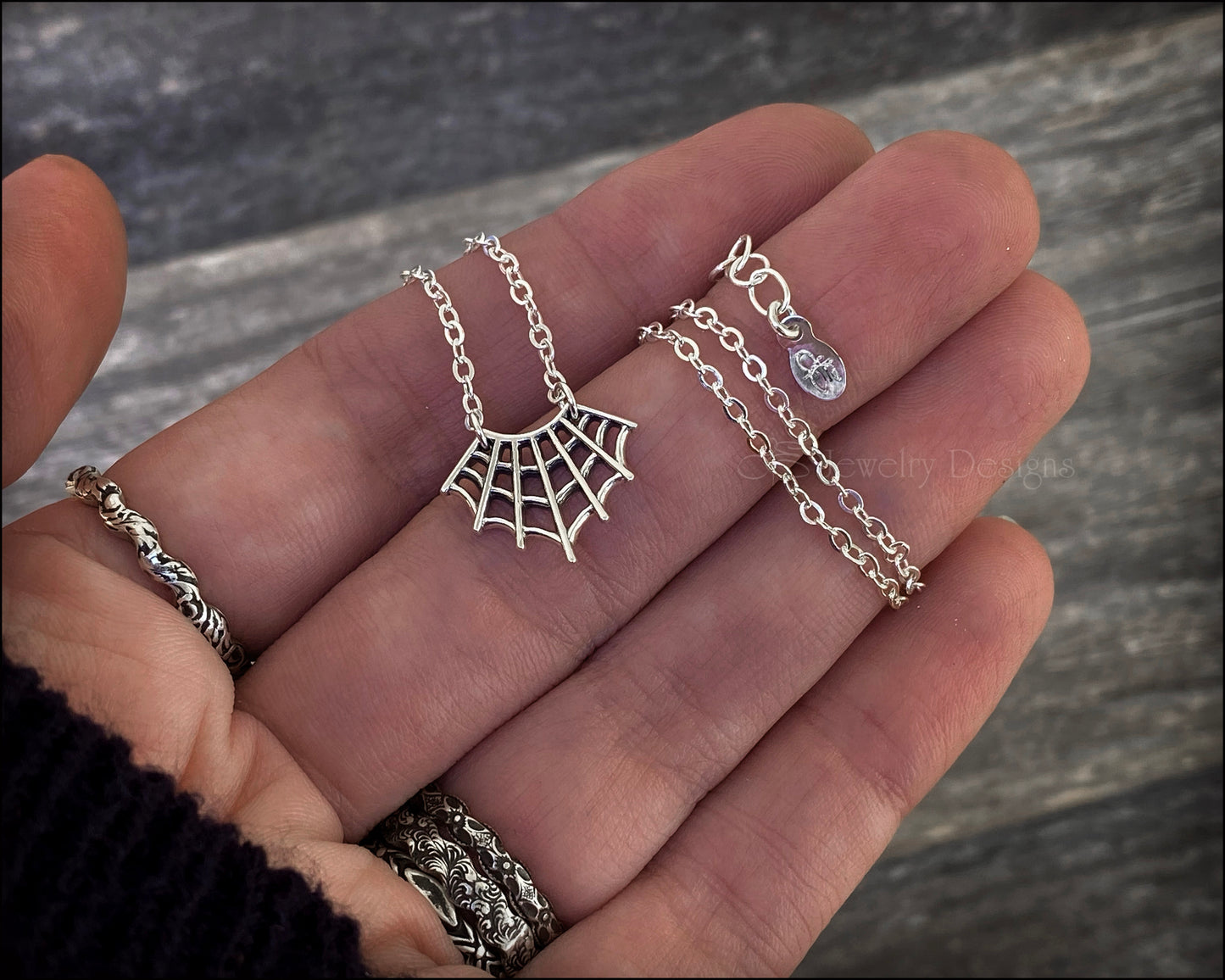 Sterling Spider Web Necklace - LE Jewelry Designs