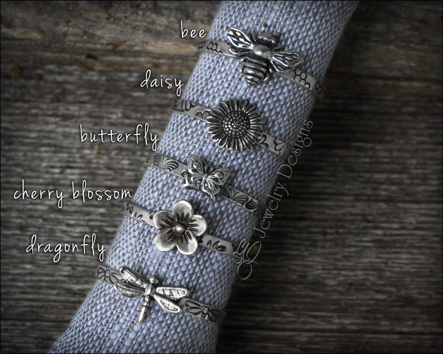 Sterling Spring Themed Rings - LE Jewelry Designs