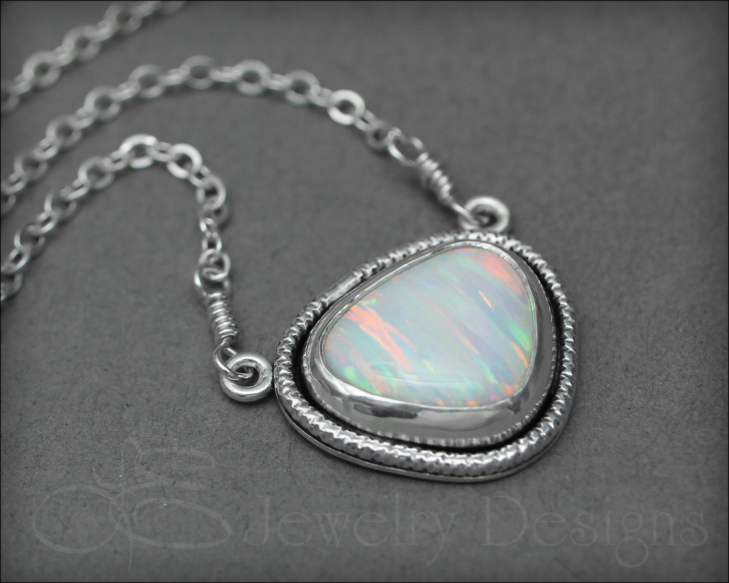 Sterling Opal Triangle Necklace - (choose color) - LE Jewelry Designs