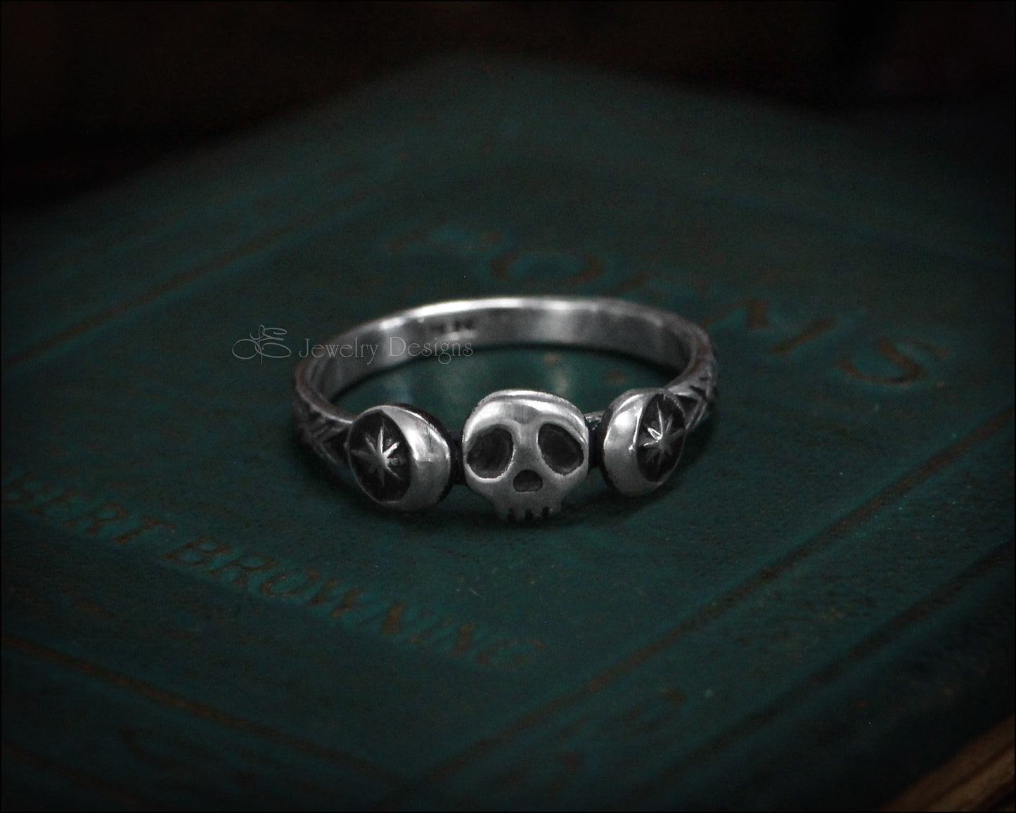 Sterling Triple Moon Skull Ring - LE Jewelry Designs