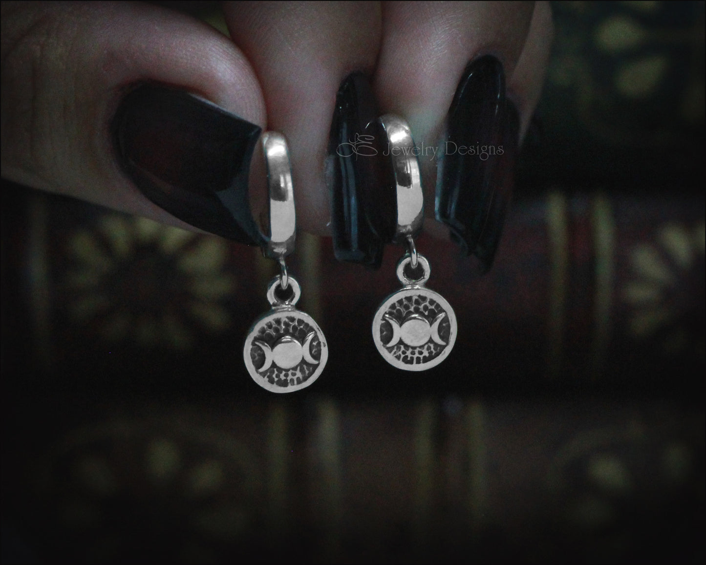 Sterling Triple Moon Huggie Earrings - LE Jewelry Designs