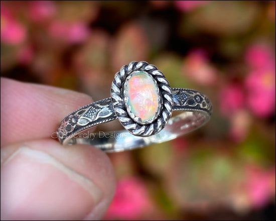 Vintage Style Opal Ring (choose color) - LE Jewelry Designs