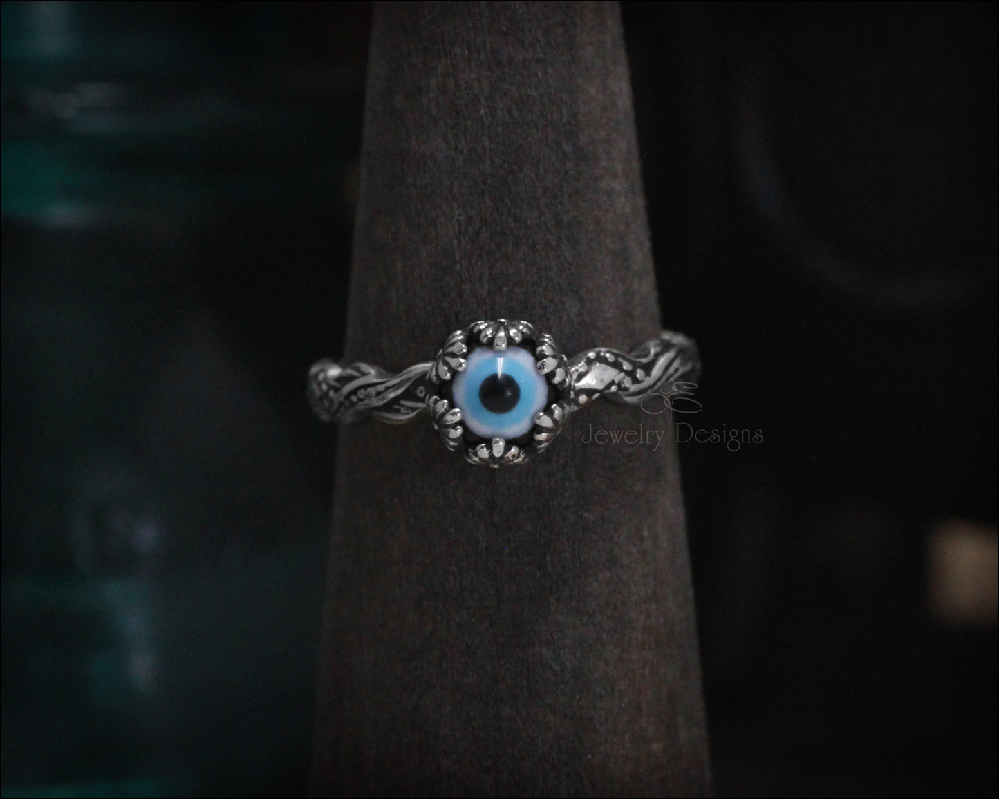 Sterling Blue Evil Eye Ring - LE Jewelry Designs