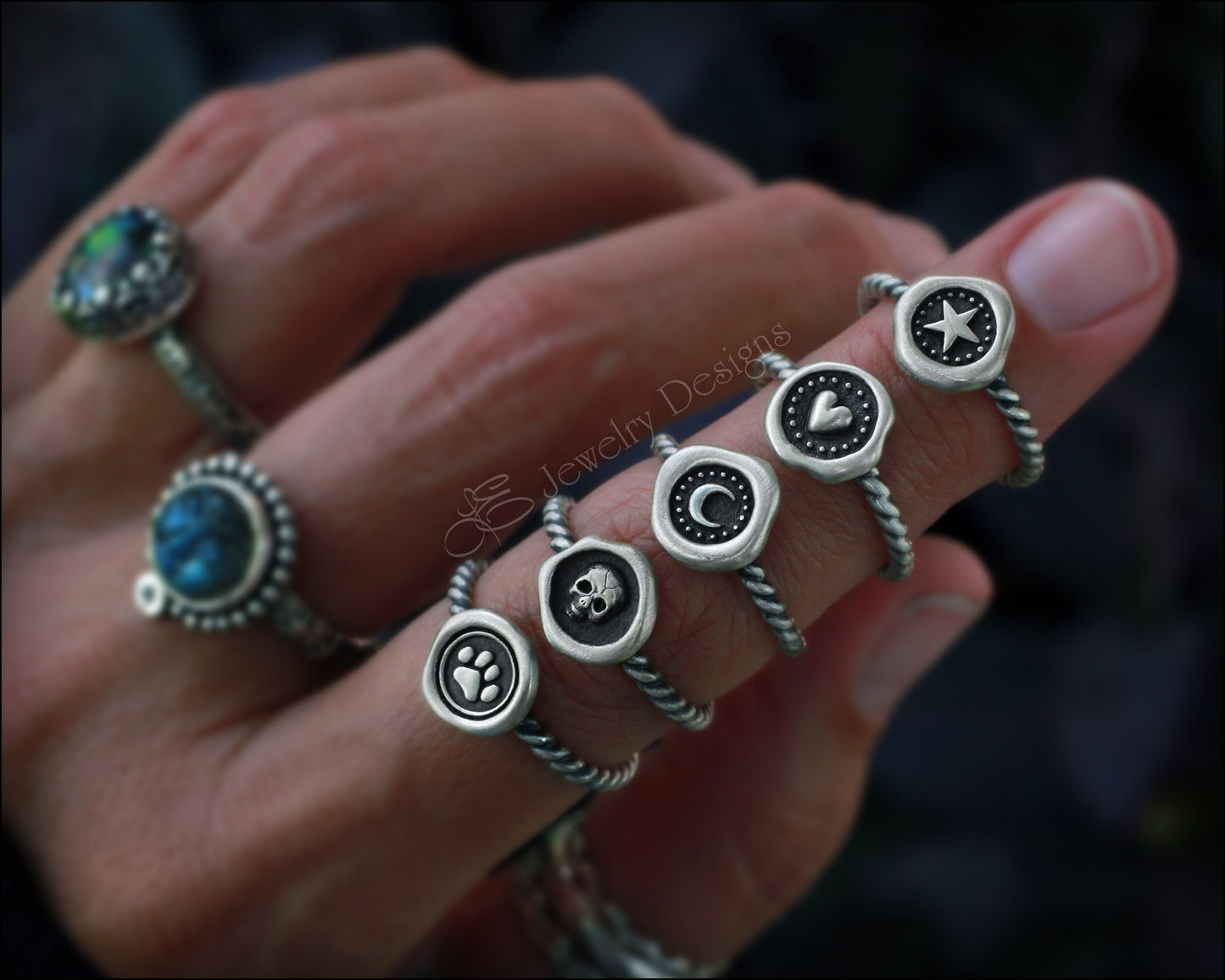 Sterling Silver Wax Seal Ring - LE Jewelry Designs