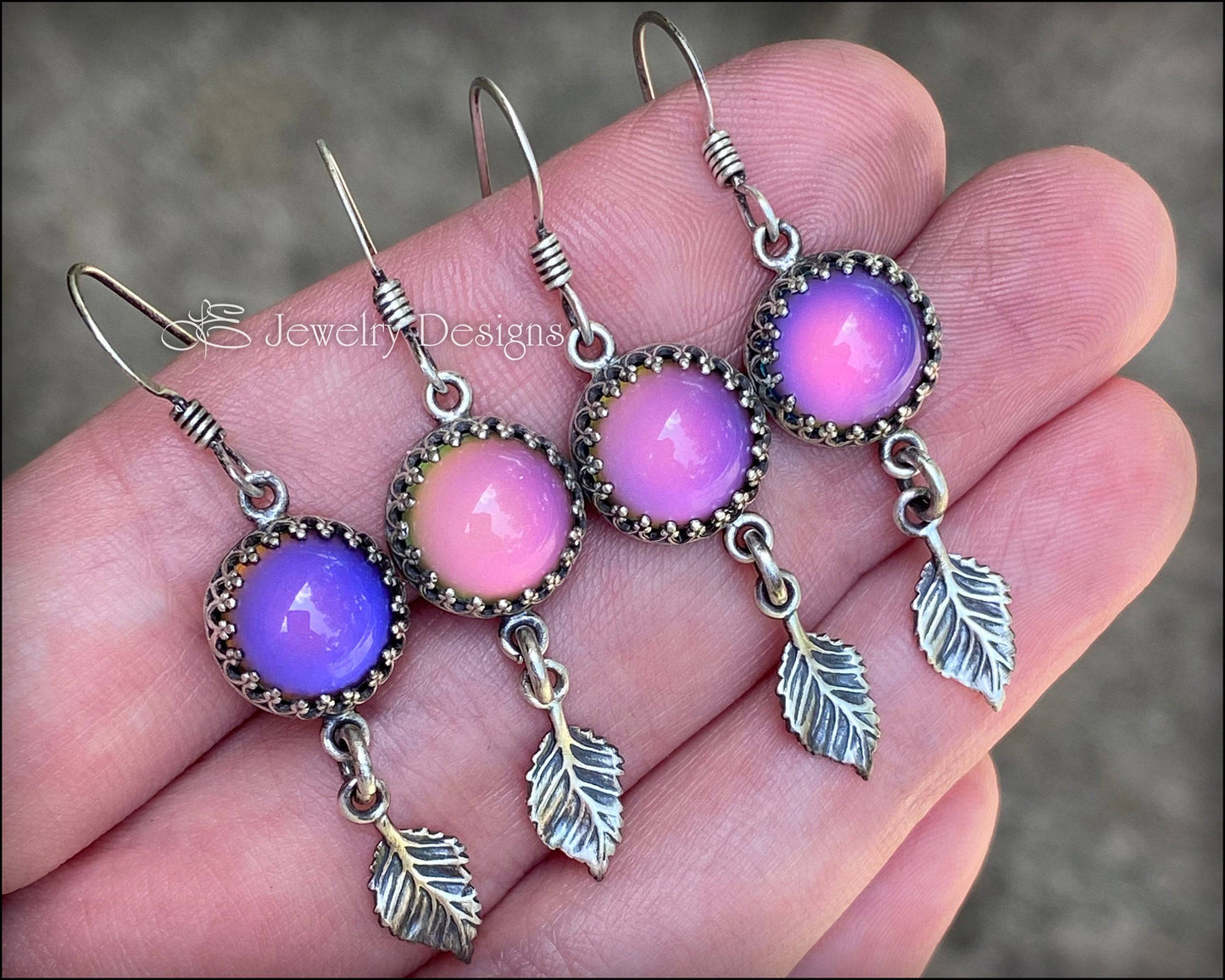 Sterling Silver Mood Leaf Earrings (color changing) - LE Jewelry Designs
