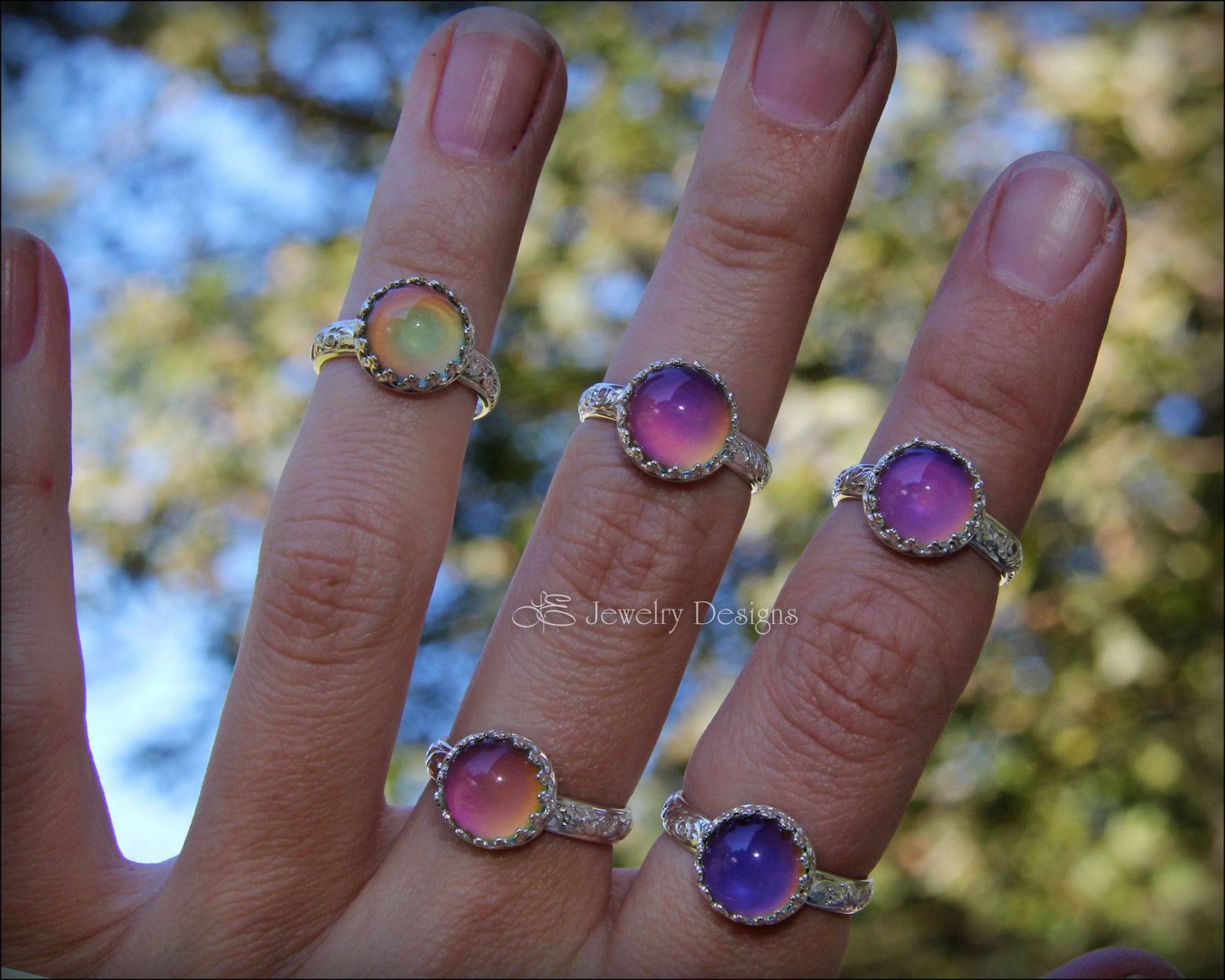 Sterling Silver Mood Ring (color changing) - LE Jewelry Designs