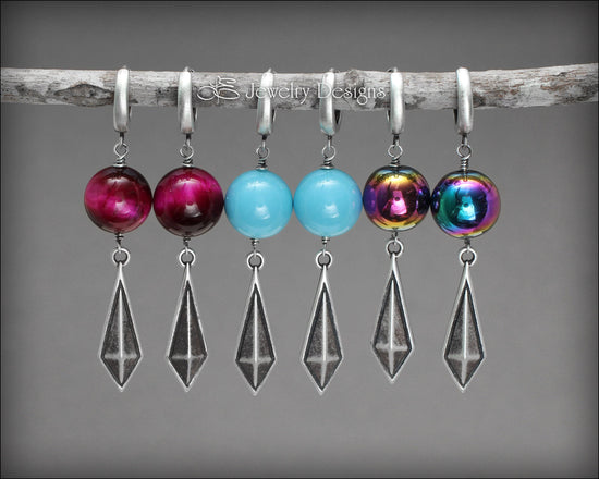 Long Diamond Shaped Bead Earrings - LE Jewelry Designs