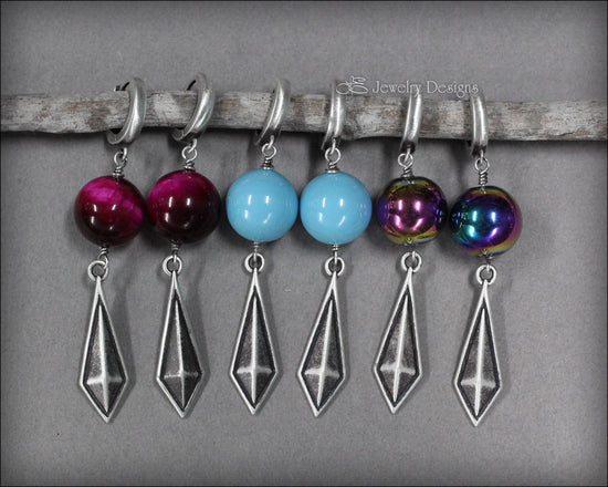 Long Diamond Shaped Bead Earrings - LE Jewelry Designs