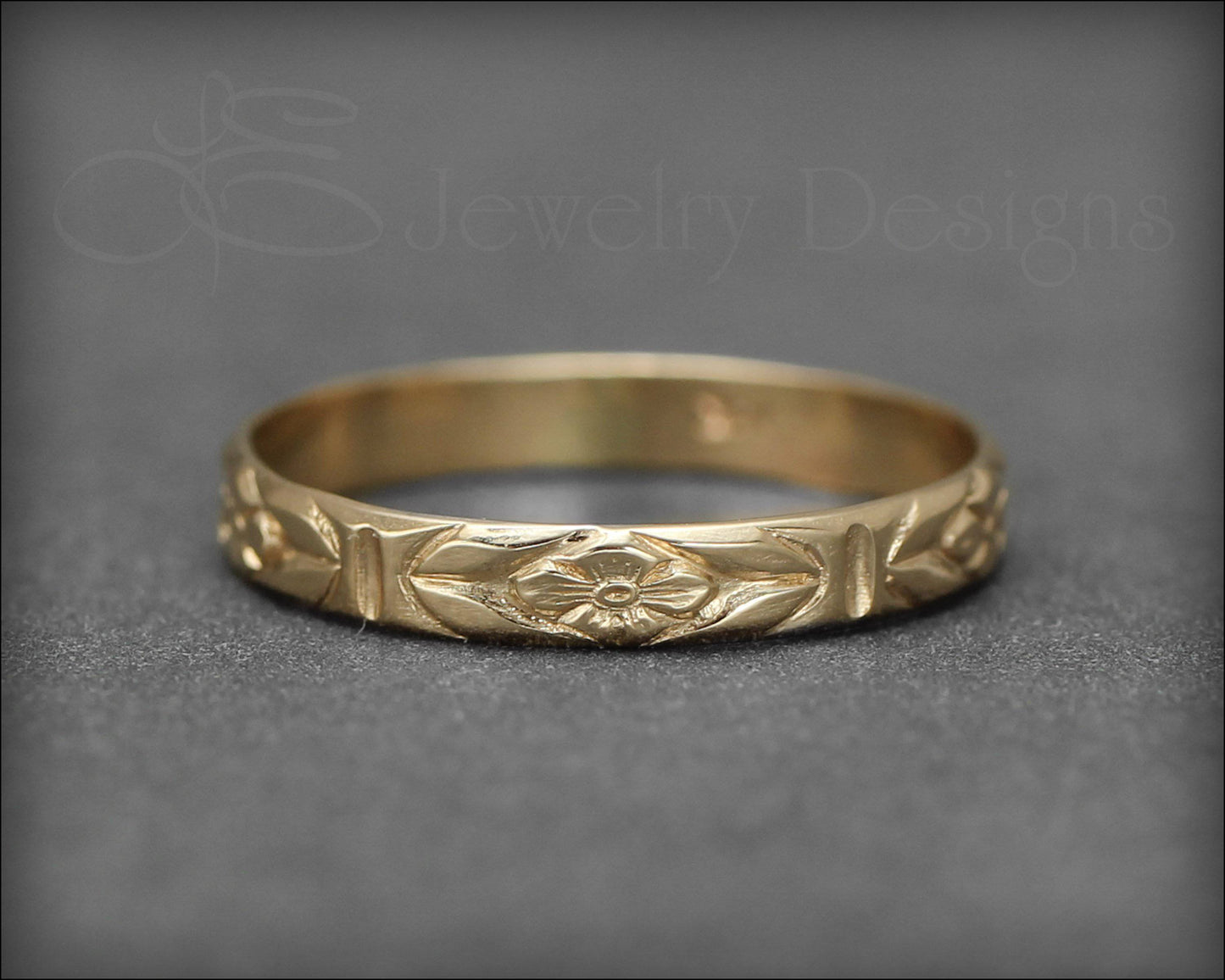14k Gold Floral Band - LE Jewelry Designs