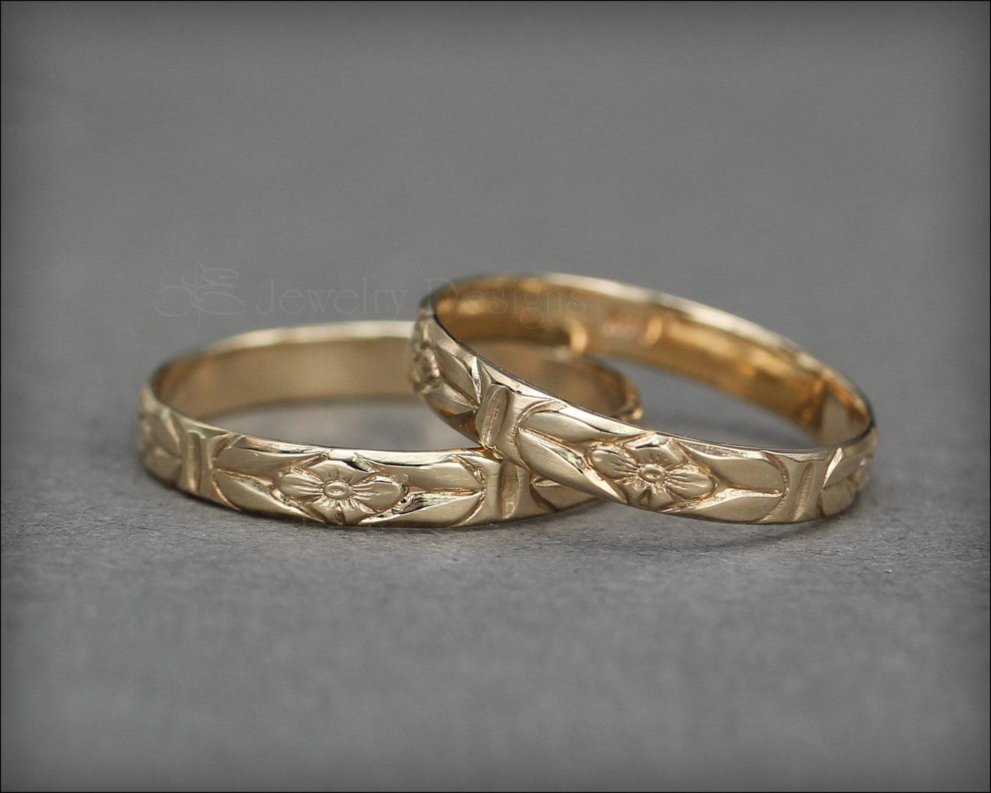14k Gold Floral Band - LE Jewelry Designs