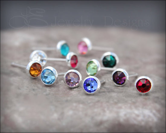 Birthstone Stud Earrings (silver or gold-filled) - LE Jewelry Designs