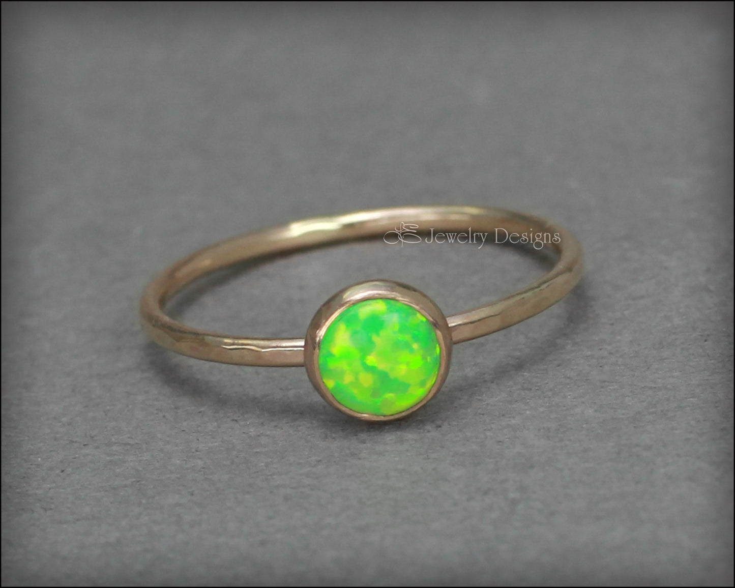 Gold Opal Stacking Ring - (6mm) - LE Jewelry Designs