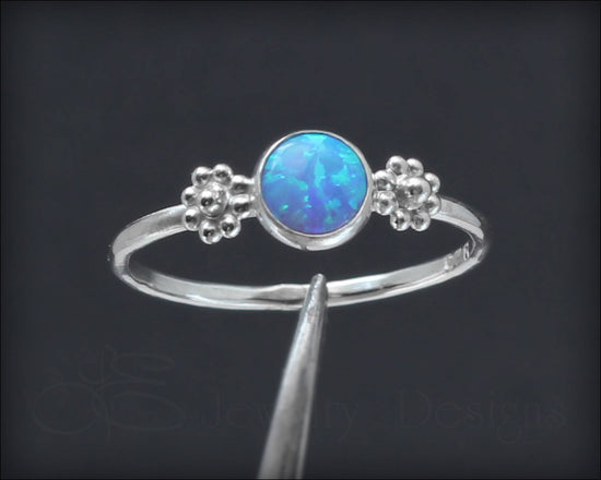 Sterling Opal Flower Ring - LE Jewelry Designs