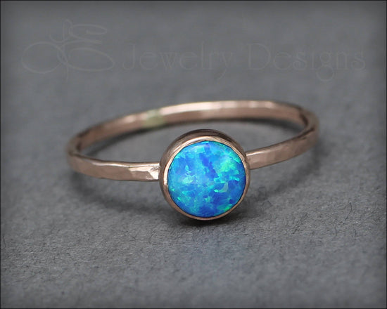 Gold Opal Stacking Ring - (6mm) - LE Jewelry Designs