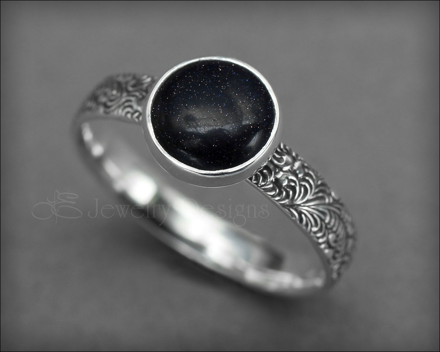 Blue Goldstone Galaxy Ring - LE Jewelry Designs