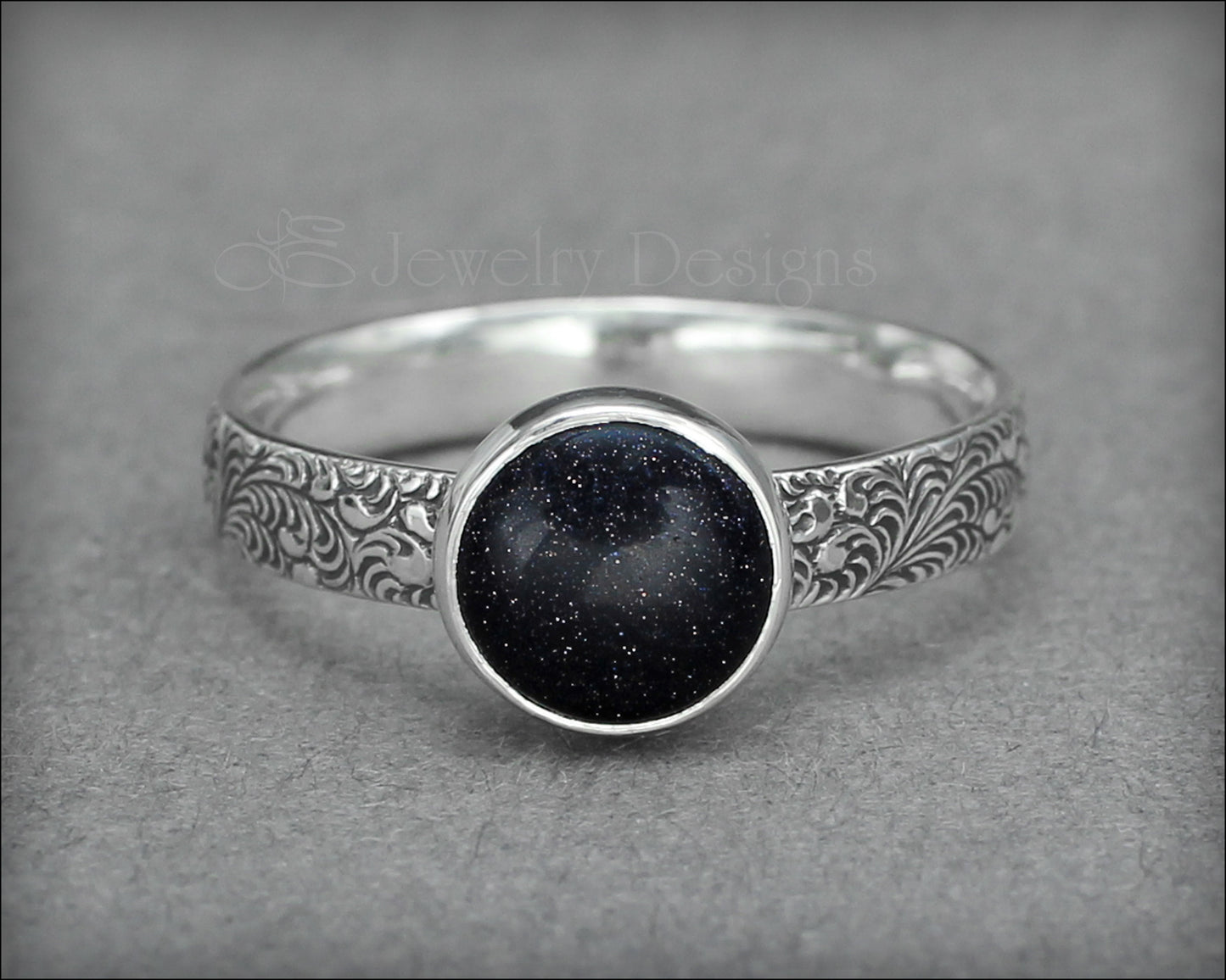 Blue Goldstone Galaxy Ring - LE Jewelry Designs