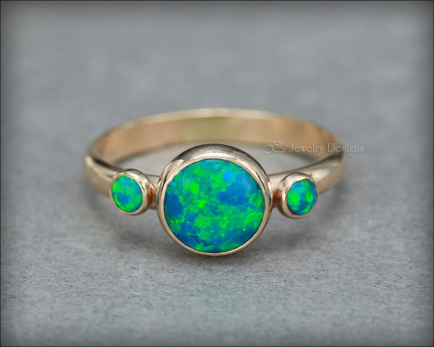 14k Gold-Filled Opal Trio Ring - LE Jewelry Designs