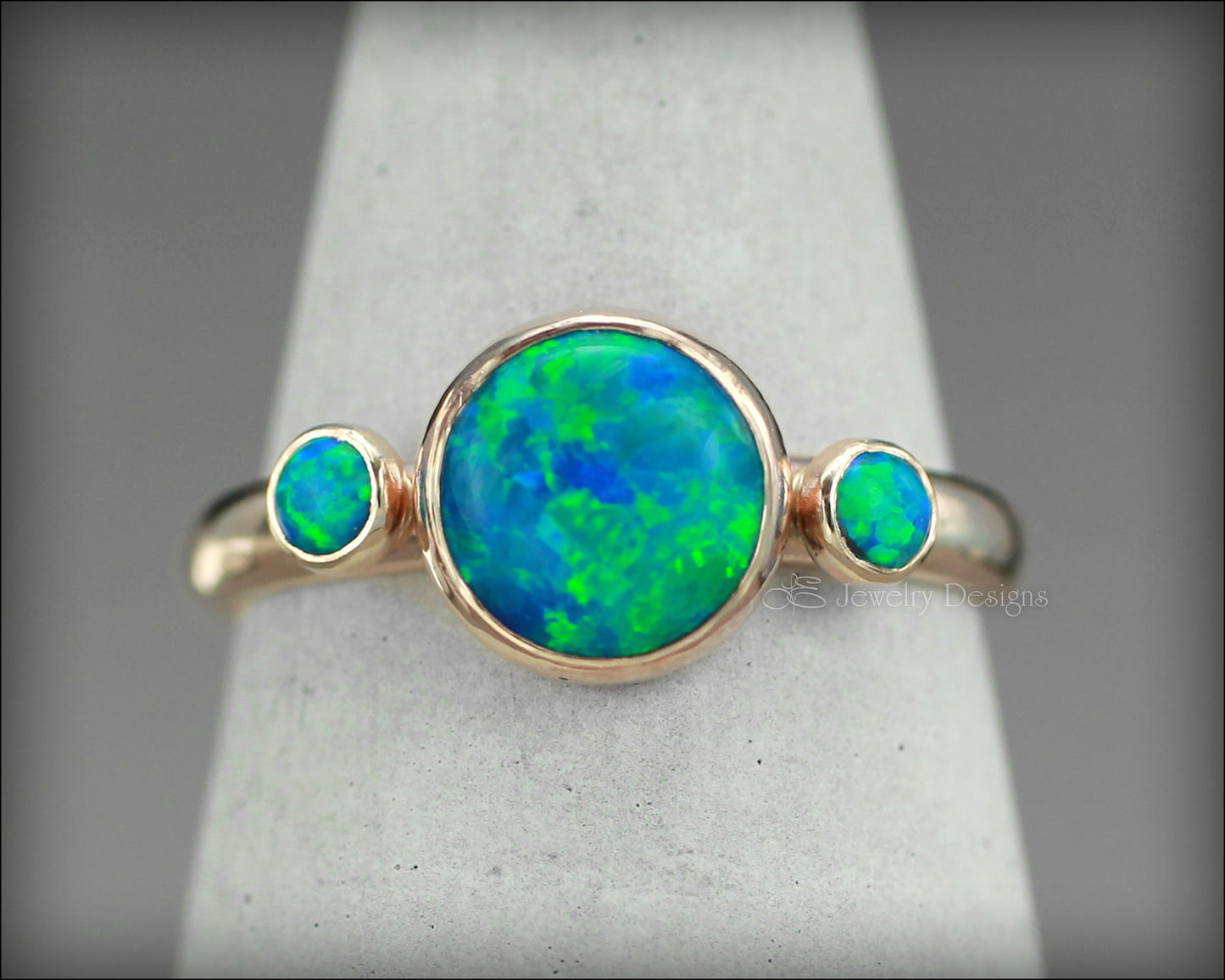 14k Gold-Filled Opal Trio Ring - LE Jewelry Designs