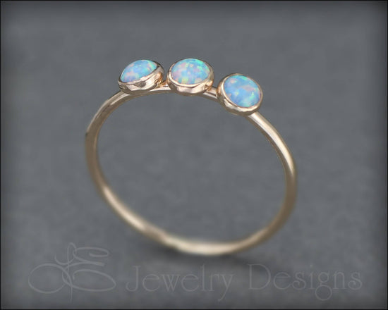 3-Stone Gold-Filled Opal Ring - LE Jewelry Designs
