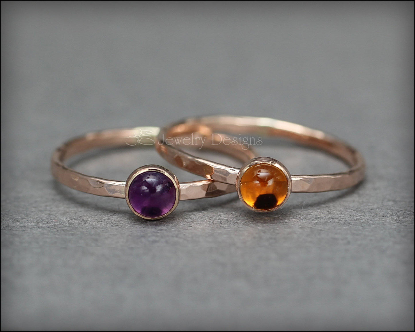 Gemstone Stacking Ring - (silver, gold) - LE Jewelry Designs