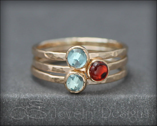 Gemstone Stacking Ring - (silver, gold) - LE Jewelry Designs