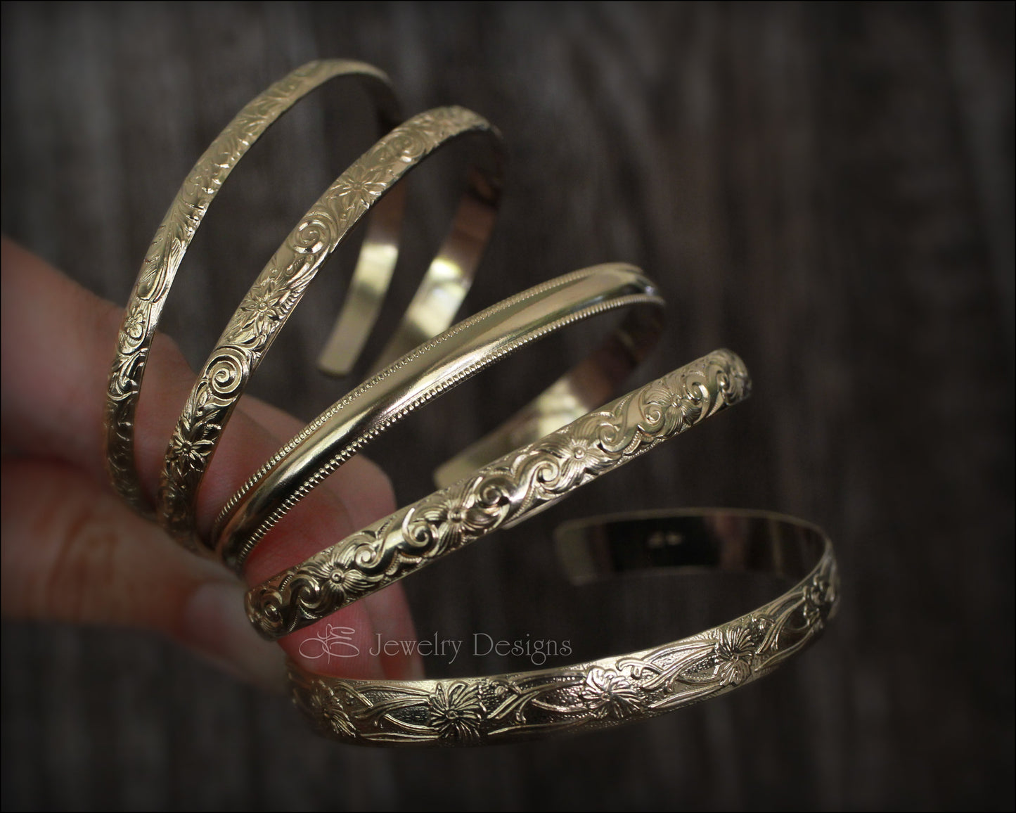 Gold-Filled Pattern Cuff Bracelets - LE Jewelry Designs